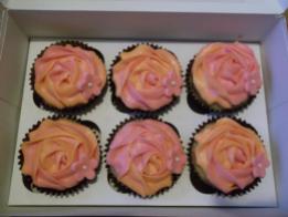 Two toned rose cupcakes